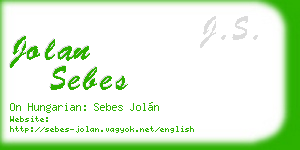 jolan sebes business card